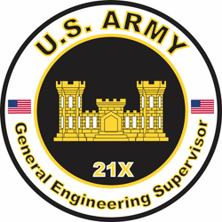 US Army MOS 21X Decal General Engineering Supervisor