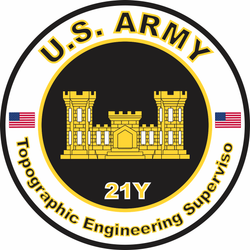 US Army MOS 21Y Decal Topographic Engineering Supervisor