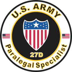 US Army MOS 27D Decal: Paralegal Specialist