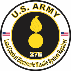 US Army MOS 27E Decal: Land Combat Electronic Missile System Repairer