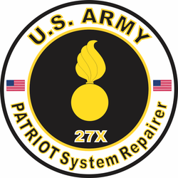 US Army MOS 27X Decal: PATRIOT System Repairer