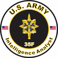 US Army MOS 35F Decal Intelligence Analyst