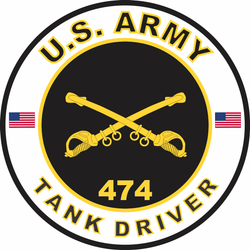 US Army MOS 474 Decal Tank Driver