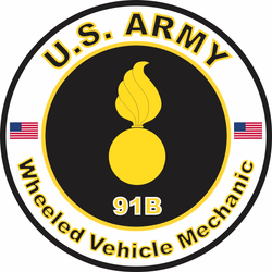 US Army MOS 91B Decal Wheeled Vehicle Mechanic