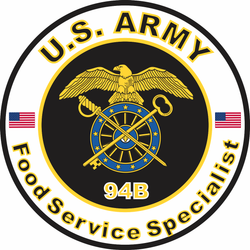 US Army MOS 94B Decal Food Service Specialist