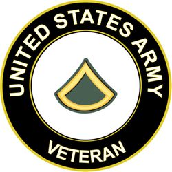US Army Private First Class Veteran Sticker Decal