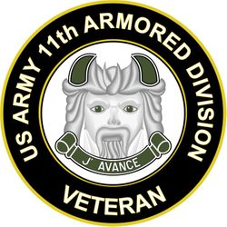 US Army Veteran 11th Armored Division Sticker Decal