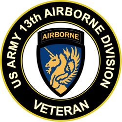 US Army Veteran 13th Ariborne Division Sticker Decal