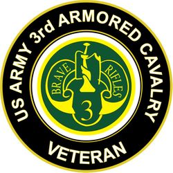 US Army Veteran 3rd Armored Cavalry sticker decal