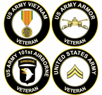 US Army Veteran Round Stickers Decals