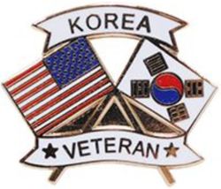 USA/Korea Crossed Flag Lapel Pin