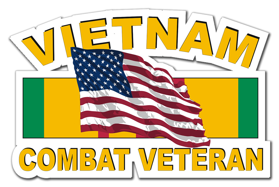 Combat Veteran Vinyl Sticker Decal - Military Vet Armed Forces Patriotic Emblem