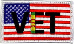 Vietnam Vet 2 x 3 Inch American Flag Hook and Loop Patch
