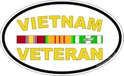 Vietnam Veteran 5.5" Oval Decal