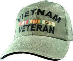 Vietnam Veteran OD Green Adjustable Ball Cap