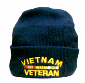 Vietnam Veteran w/ Ribbons (Black) Military Watch Cap