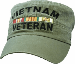 Vietnam Veteran with Ribbons Olive Drab cap