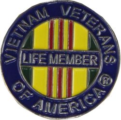 Vietnam Veterans of America (VVA) "Life Member" Lapel Pin