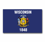 Wisconsin Flag and Seal Decals
