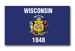 Wisconsin State Flag 10" Vinyl Transfer Decal