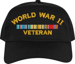 WW II Veteran Pacific with Ribbons Embroidered Cap