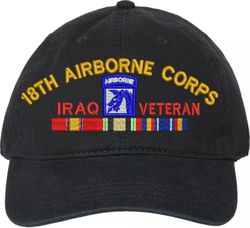 XVIII Airborne Corps Iraq Veteran with Ribbons Unstructured Dad Cap