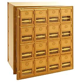 Commercial 2016FL 16 Door Brass Mailbox with Front Loading