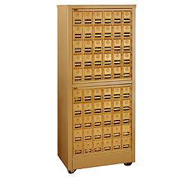 Commercial 2350 Free Standing Roll-a-Bout Mail Centers with Brass/Americana Style