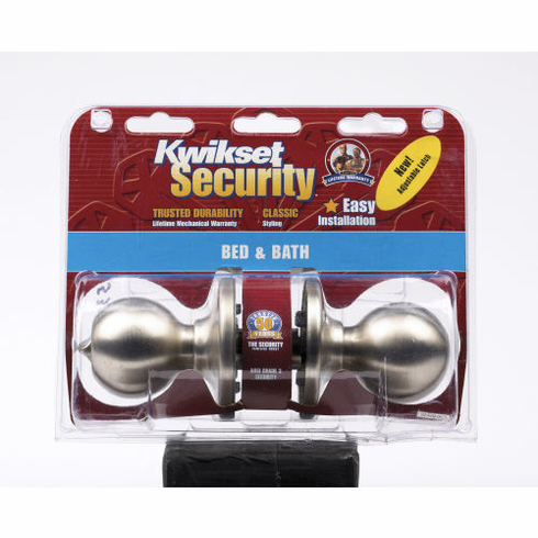 Kwikset Locks Polo Bed-Bath Knob 93001-496 Satin Nickel
