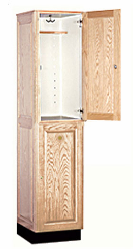 Locker 12168 1 Wide 6 Feet High 18 Inches Deep Double Tier Solid Oak Executive Lockers