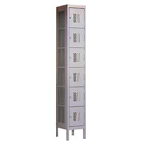 Locker 76168 Six Tier 1 Wide 6 Feet High 18 Inches Deep Vented Box Lockers