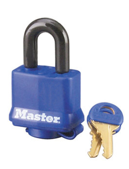Master Lock 312 Covered Laminated Steel Pin Tumbler Padlock - Blue Cover