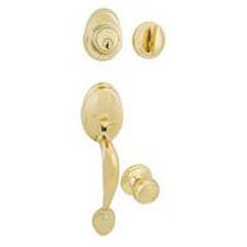 Master Lock HCR0603P Handleset with Summit, Modified Ball Style Interior Knob - Bright Brass