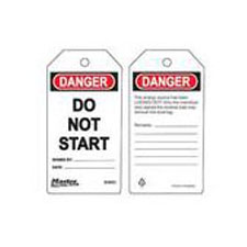 Master Lock S4003 Safety Tag danger do not start