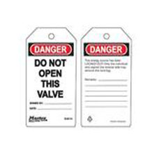 Master Lock S4014 Safety Tag Do Not Open This Valve