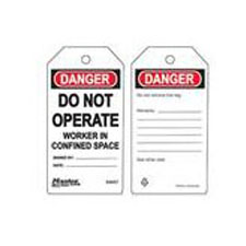 Master Lock S4057 Safety Tag workmen in confined space
