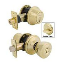 Master Lock TPCRN0603P Preston Tulip Style Nightwatch Security Set - Bright Brass