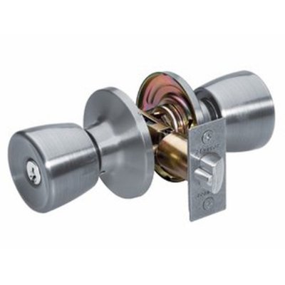Master Lock TUO0115 Tulip Keyed Entry Door Hardware with SilvaBond Antimicrobial Protected Finish, Satin Nickel