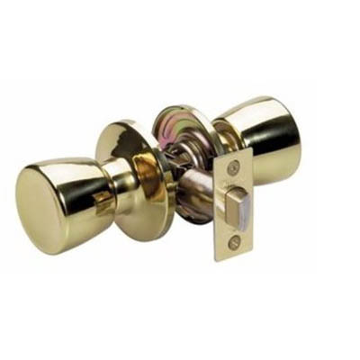 Master Lock TUO0403 Tulip Passage Door Hardware with SilvaBond Antimicrobial Protected Finish, Polished Brass