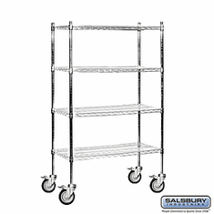 Residential 9538M-CHR Includes 4 Posts with 5" Locking Casters and 4 Wire Shelves