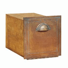 Residential Antique Brass Column Mailbox Recessed Mounted