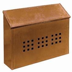 Residential Antique Brass Mailbox Decorative Surface Mounted Horizontal Style