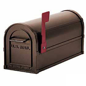 Residential Antique Rural Mailbox with 1/8 Inch Thick Extruded and Die Cast Aluminum