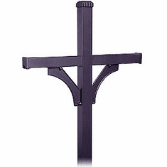 Residential Deluxe Mailbox Post-2 Sided for (4) Mailboxes-in-Ground Mounted with Durable Powder Coated Finish