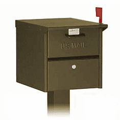 Residential Designer Roadside Mailbox with Front and Rear Access Locking Door