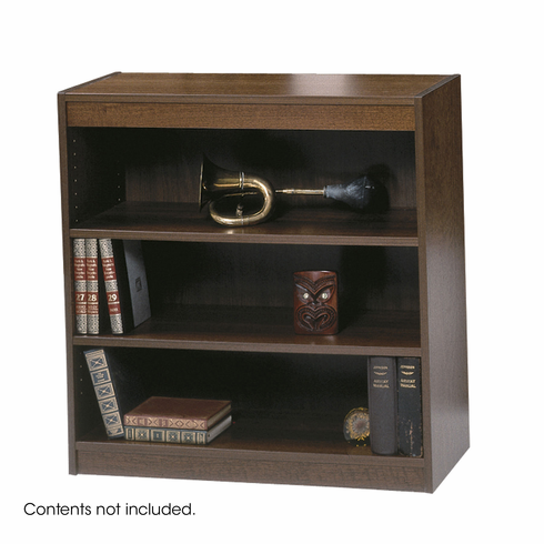 Safco 3-Shelf Square-Edge Veneer Bookcase