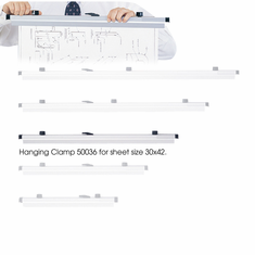 Safco 30 inch Hanging Clamps for 30 inch x 42 inch Sheets