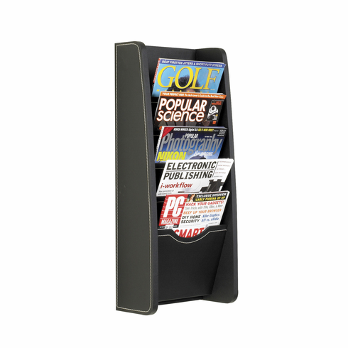 Safco 5-Pocket Leather Look Magazine Rack