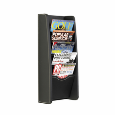 Safco 5-Pocket Leather Look Magazine Rack Safco 5-Pocket Leather Look Magazine Rack