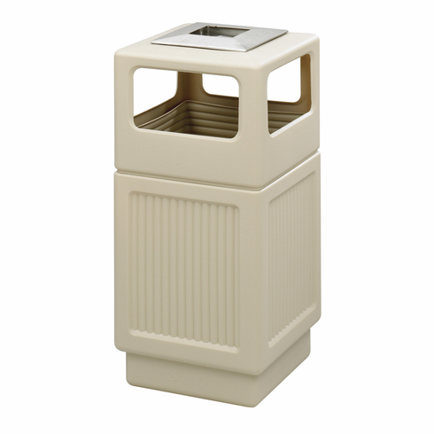 Safco Canmeleon Recessed Panel-Ash Urn-Side Open-38 Gallon
